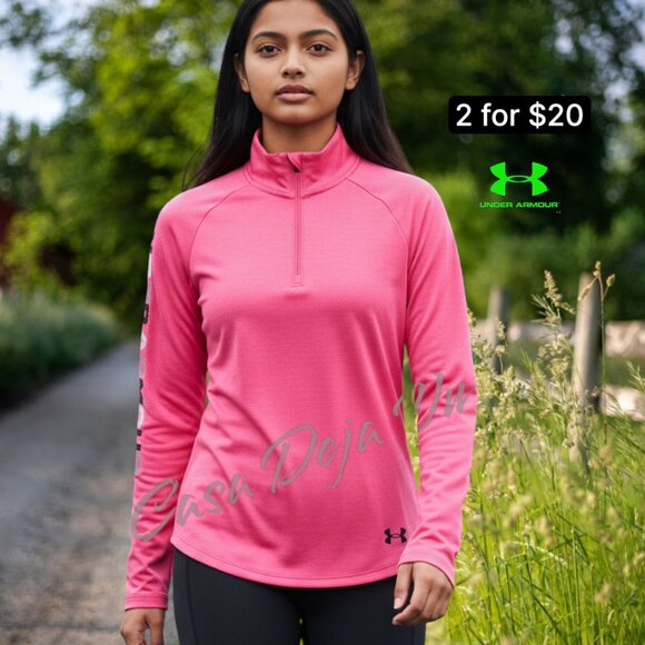 Under Armour Heatgear Hot Pink Long Sleeve Athletic Performance Top - Picture 2 of 9